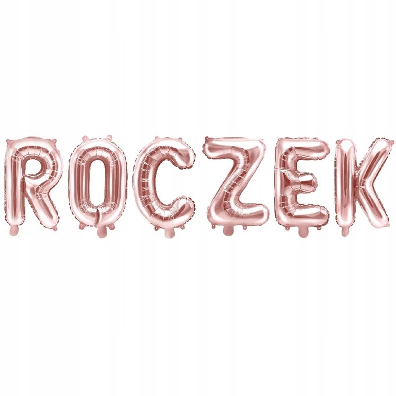BALONY FOLIOWE NA 1 URODZINY ROCZEK RÓŻOWE ZŁOTO