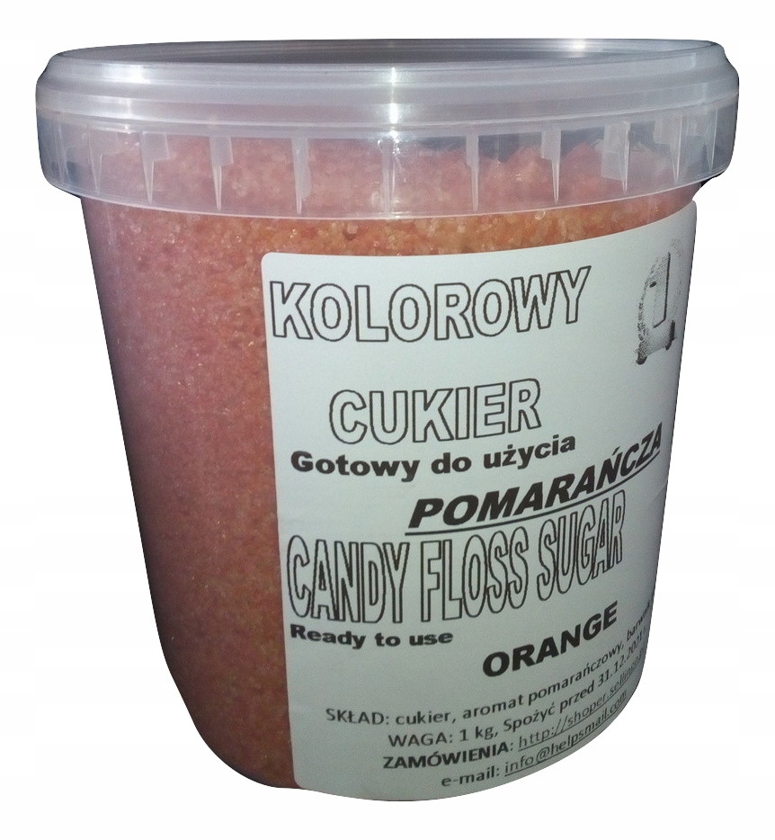 

Kolorowy cukier smakowy Wata Pomarańcz 1 kg