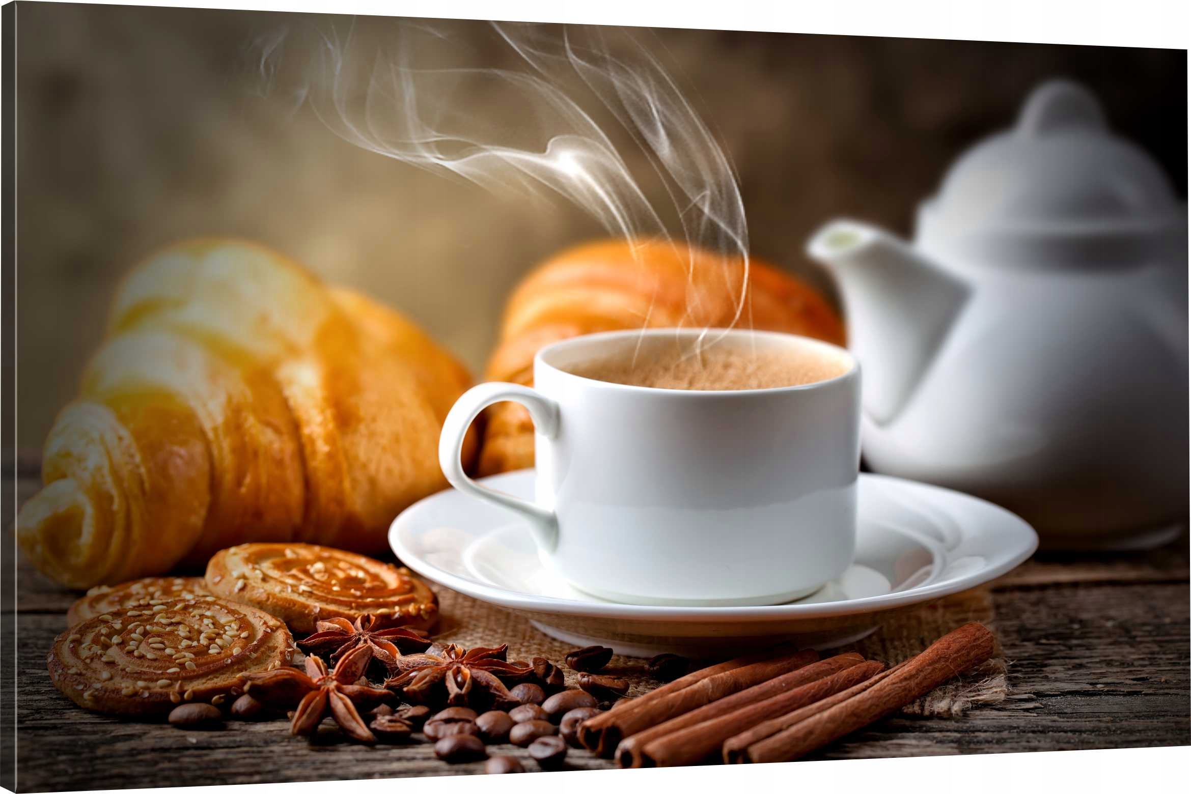 

Obraz Na Płótnie kawa rogale 120x80 maxwybór