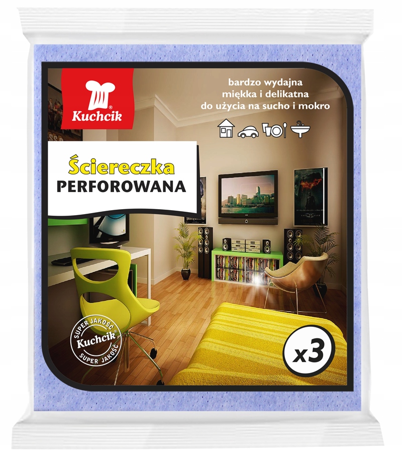 

Ściereczki ścierki perforowane okienne chłonne x3