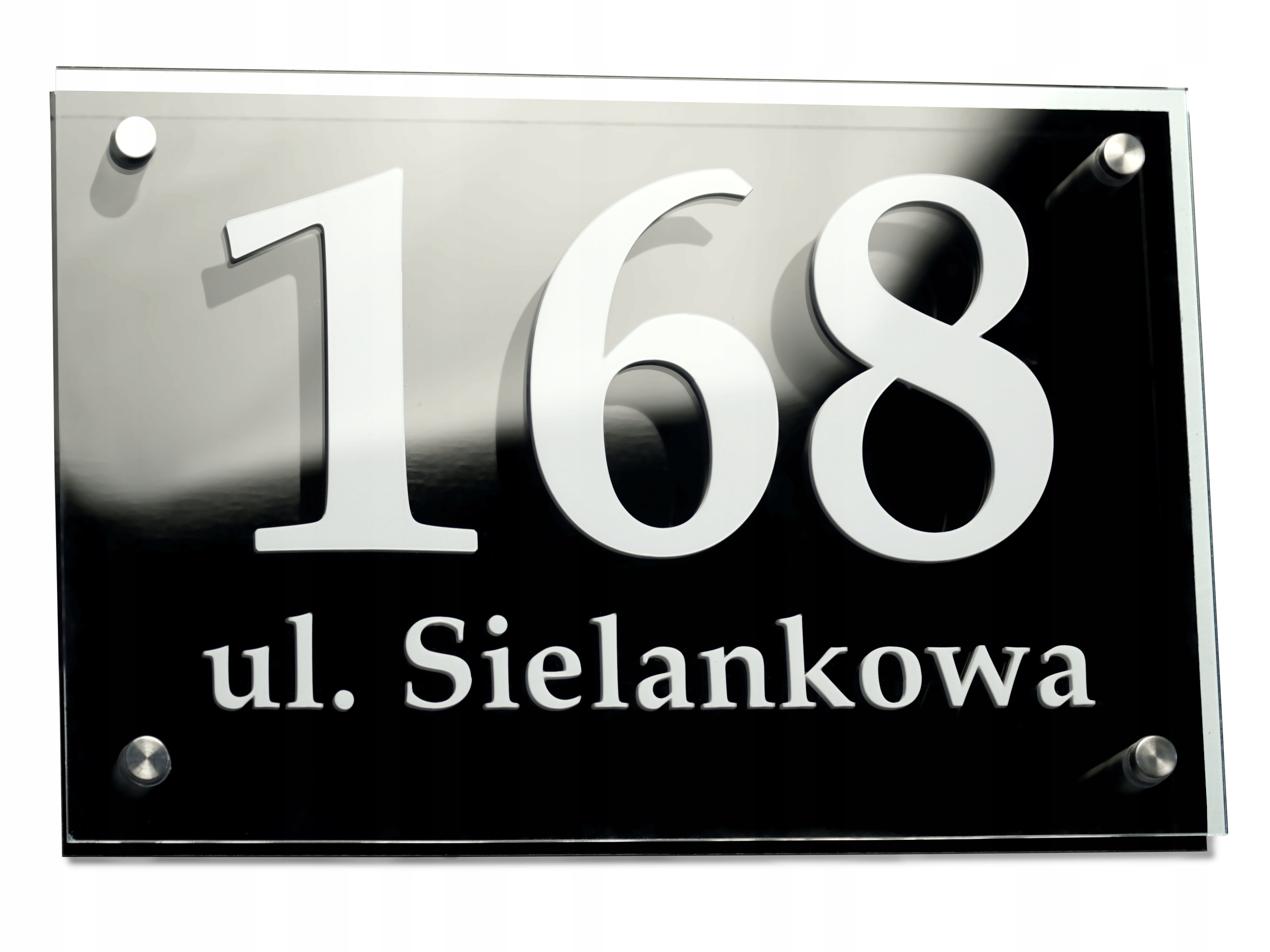 

Tabliczka tablica adresowa numerem domu czarna 3d
