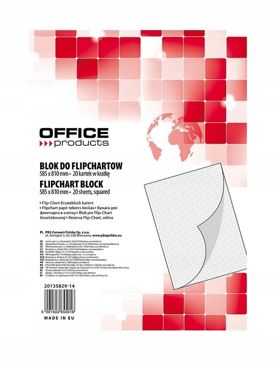 BLOK DO FLIPCHARTÓW KRATKA 58,5 x81 CM 20