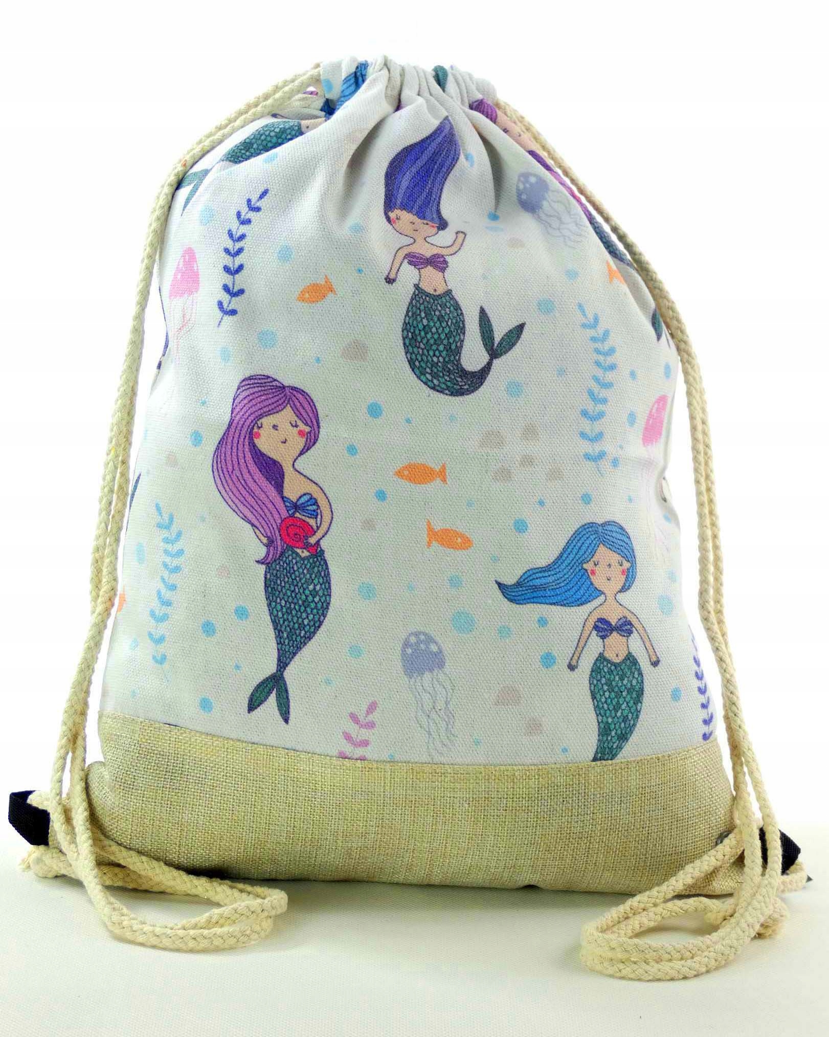 

Mocny duży worek plecak torba bag syrenka na buty