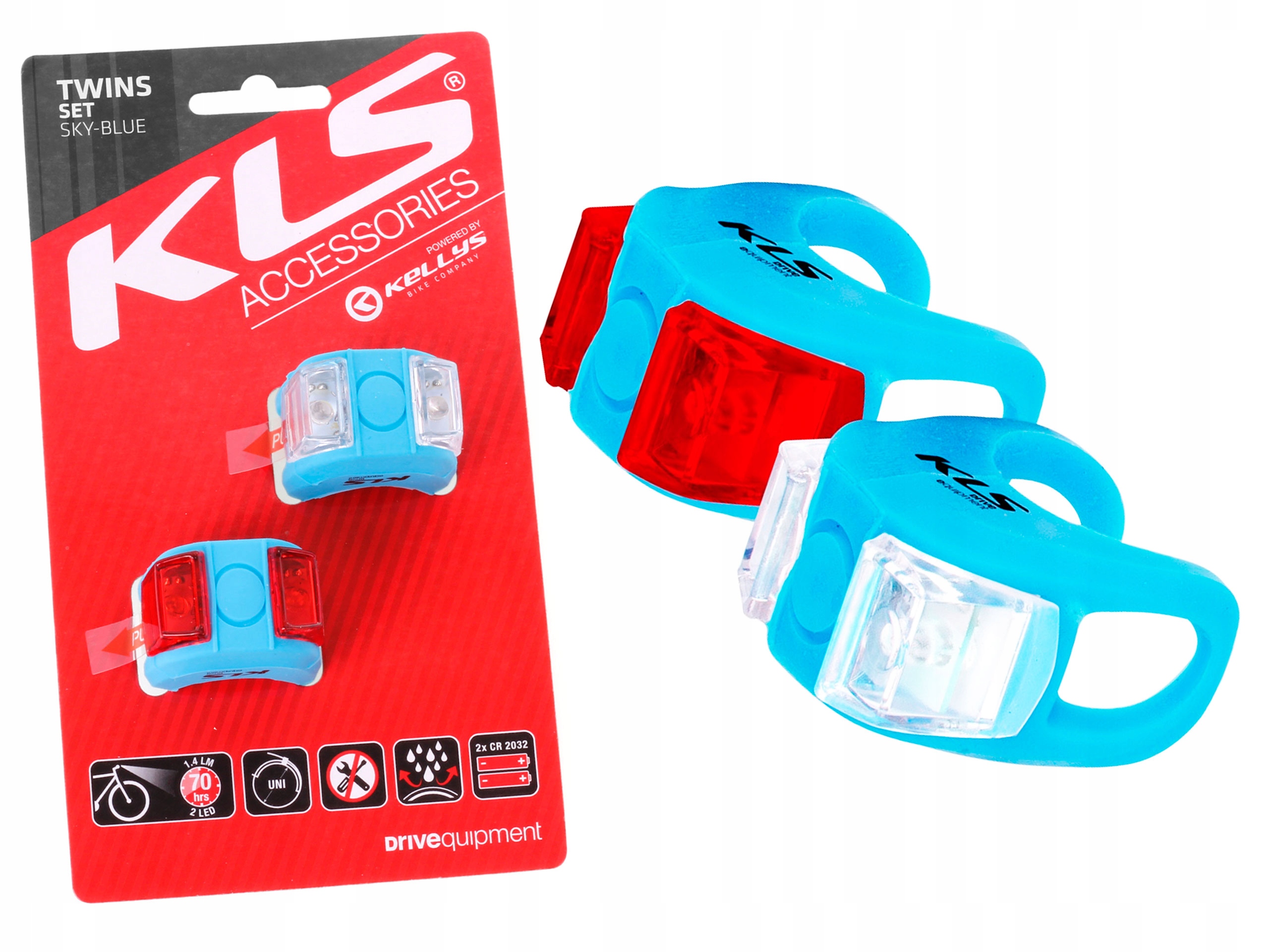 Zestaw oświetlenia rowerowego KELLYS TWINS BLUE