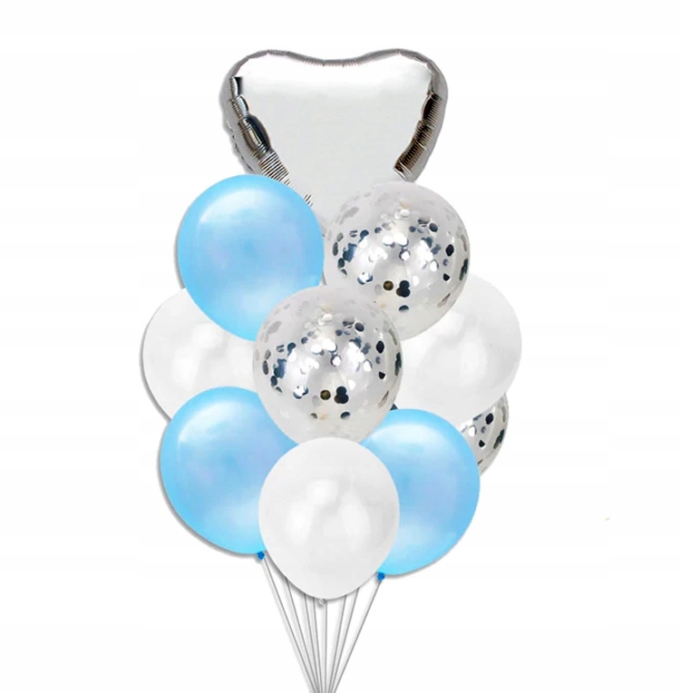 

Bukiet Balonów Pearl & Blue z Konfetti