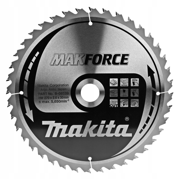 

Piła Tarczowa Do Drewna 270x30 40z Makita B-08539