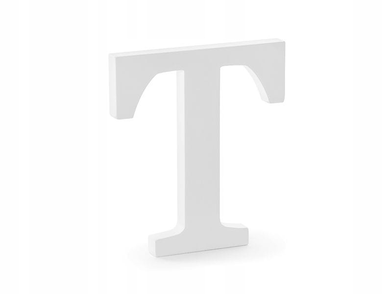 

Drewniana litera T biała 20cm inicjały na wesele