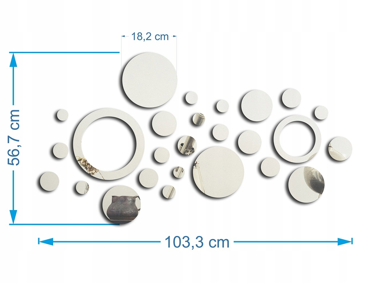 PIĘKNE! Dekoracyjne lustro na ścianę NOWOCZESNE 3D Motyw Nowoczesne
