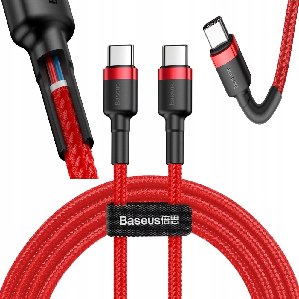 

Baseus Nylonowy Kabel Usb-c Pd PD2.0 60W 3A 1M