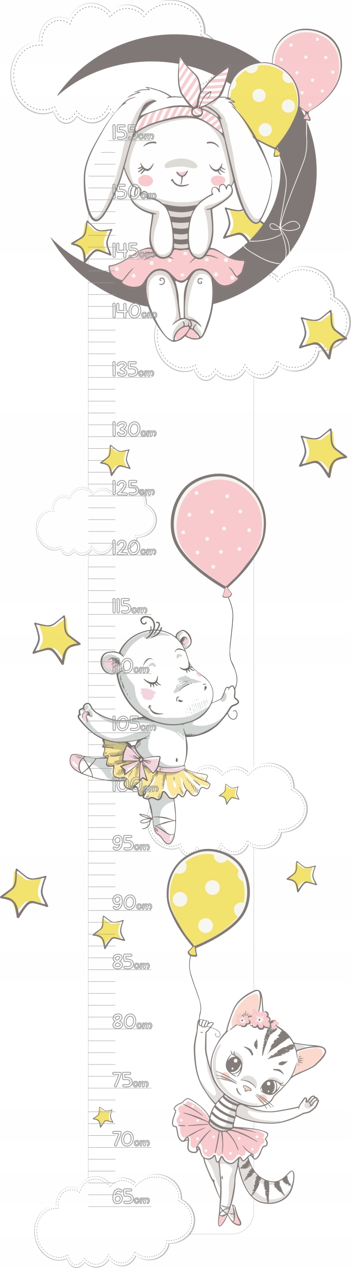 

Miarka wzrostu dla dzieci naklejka na ścianę