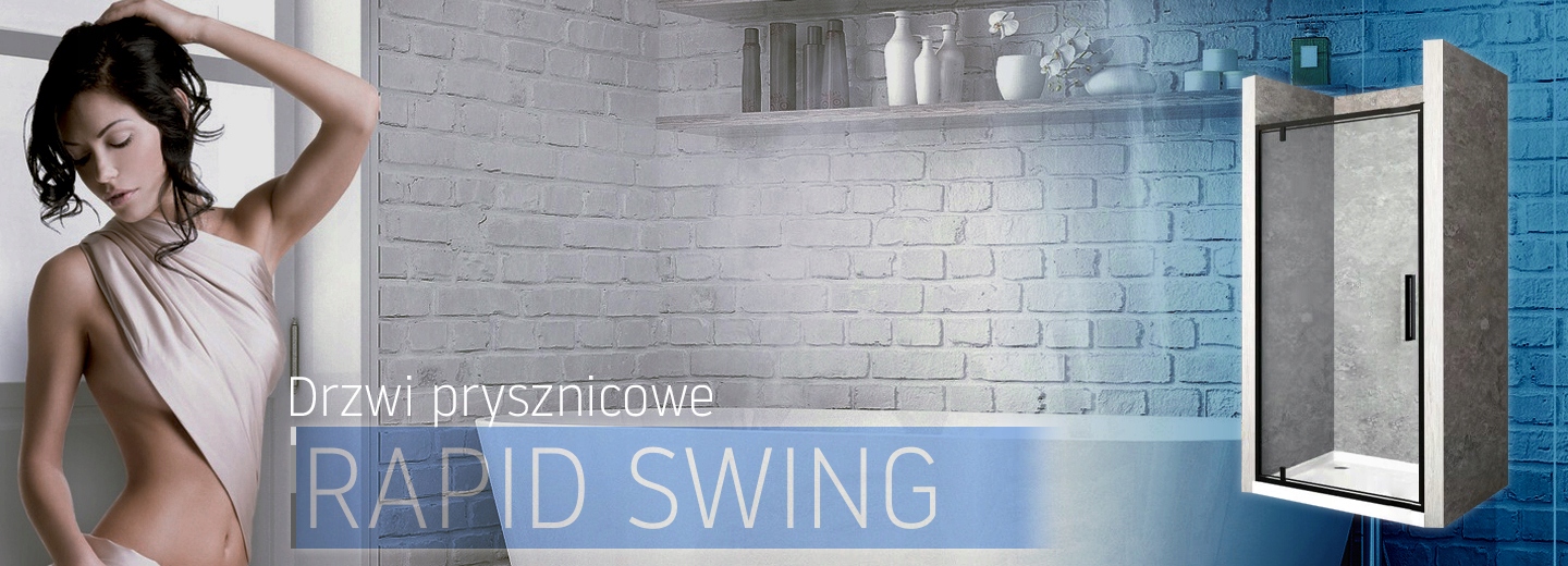 Výklopné sprchové dveře Rapid Swing 100 ČERNÉ Tloušťka skla 6 mm