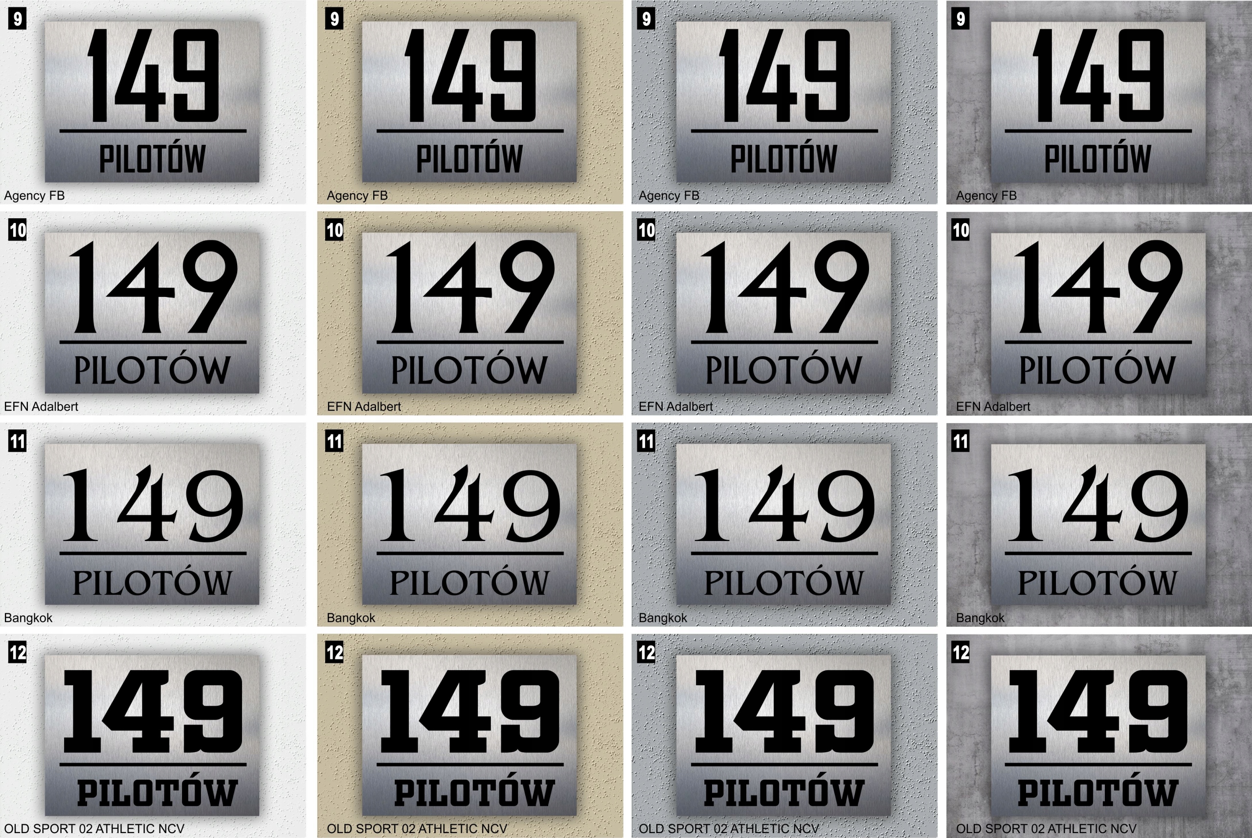 TABLICZKA ADRESOWA numer na dom 30x20 cm ALUMINIUM INOX Kolor Inox