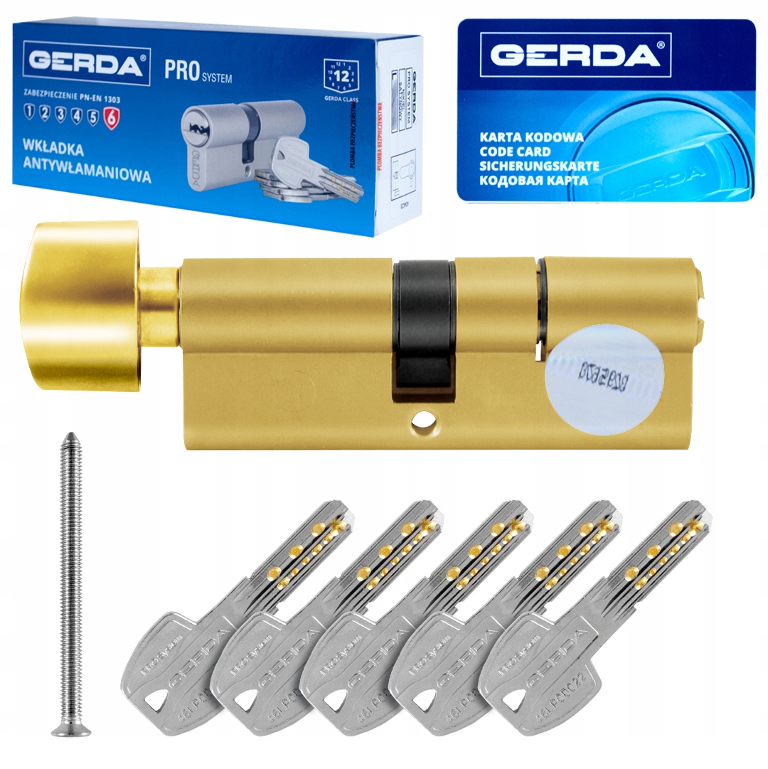 Vložka s gombíkom 30/65 Pro, systém mosadz C 6.2 Gerda