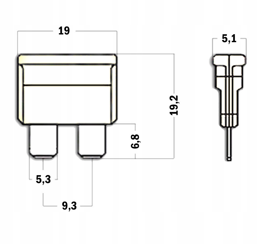 Bezpiecznik Płytkowy Standard 25A 100szt Kod producenta AA325S