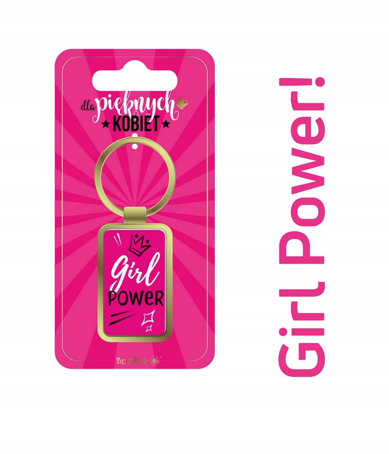 

Metalowy brelok do kluczy z napisem Girl Power!
