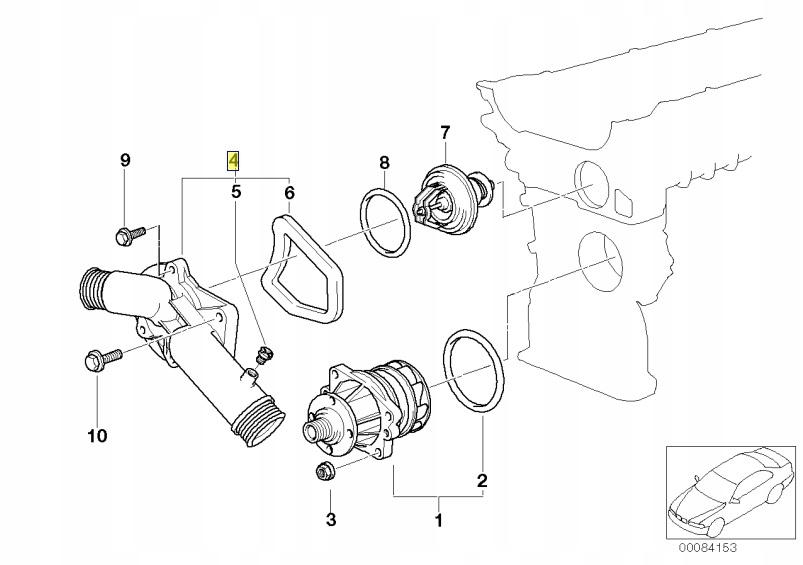 BMW obudowa termostatu E39 E38 M52 Numer katalogowy części 11531740478