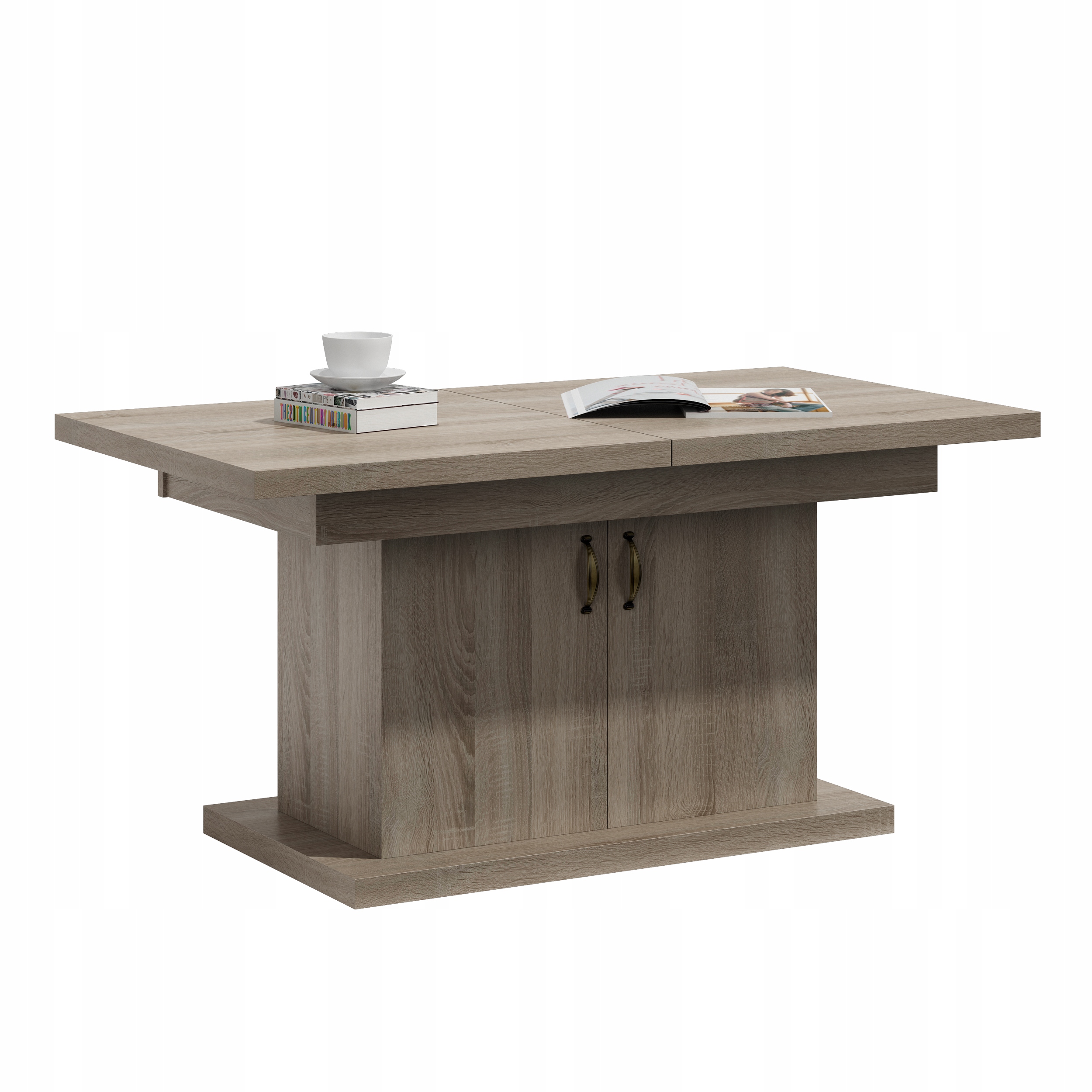 ŁAWA ROZKŁADANA PODNOSZONA Z BARKIEM BIAŁY MAT Wysokość mebla 60 cm