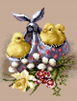 Výšivka křížová sada, kanva+mulina+jehly, 18x24