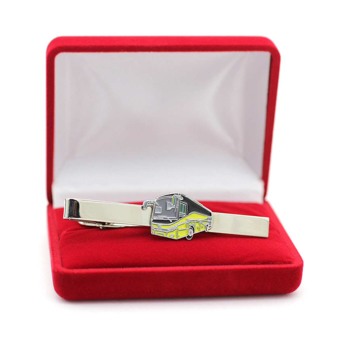 ŻÓŁTY AUTOBUS KIEROWCY SPINKA DO KRAWATA Z ETUI Zestaw tak