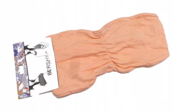 BERSHKA TOP TUBA GŁADKI BRZOSKWINIOWY M