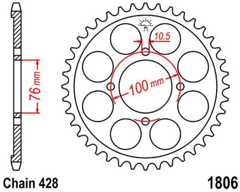 Zadní ozubené kolo Jt R1806 47 56 Suzuki VL 125 LC