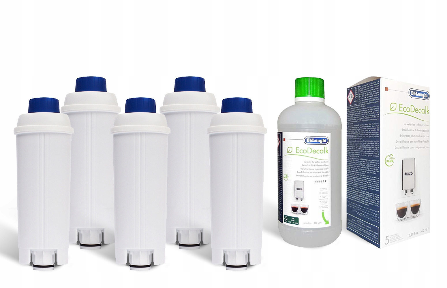 

Zestaw Delonghi 5x Filtr wody Odkamieniacz 500ml