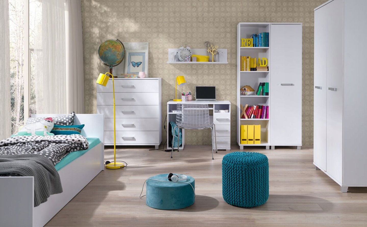 Biurko 100 cm + 3 szuflady biały mat X31 Kolor frontów biały