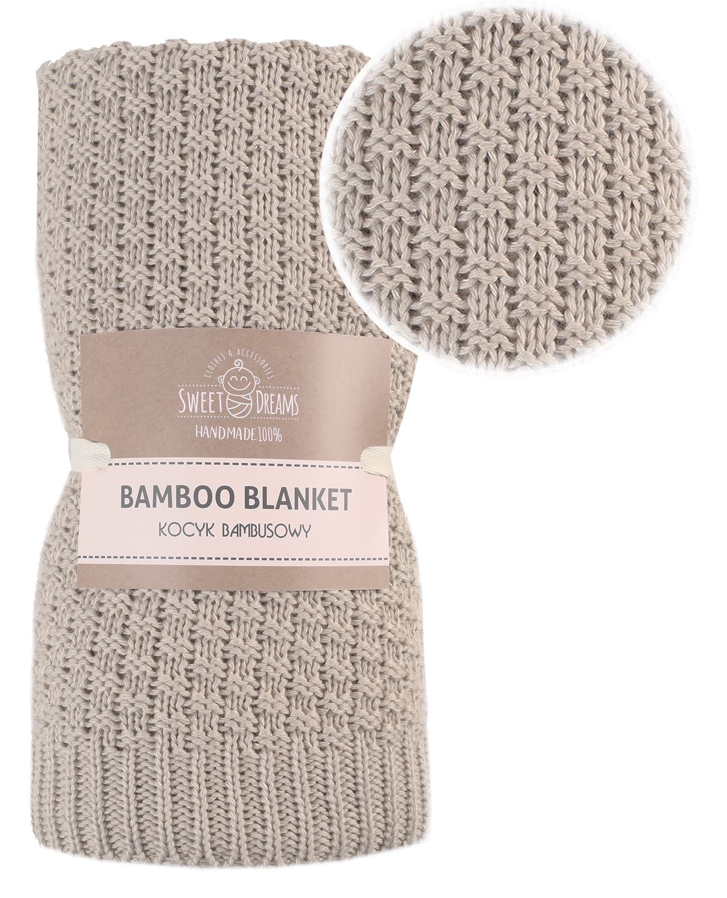 

Tkany Kocyk Bambusowy Bawełniany Eko 80x100 Beż