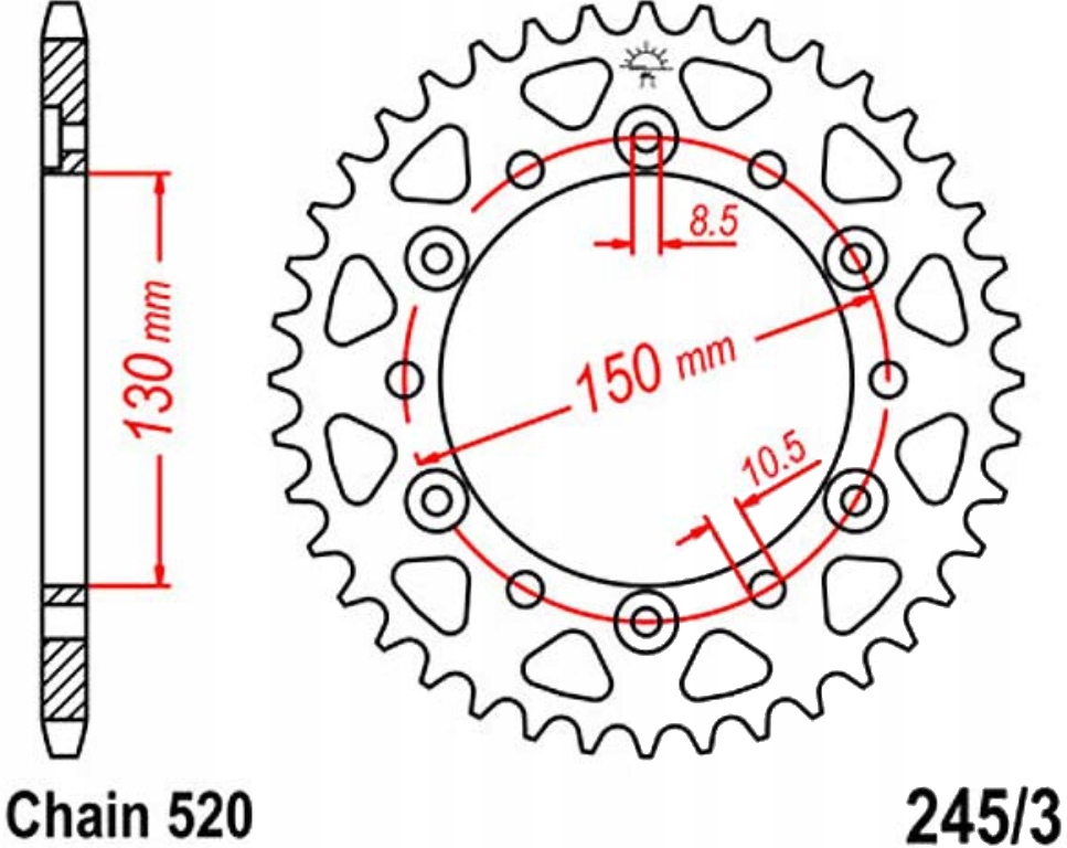 Zadní ozubení Jtr 42-47 zuby Honda Nx 650 Dominator 88-00 Nové