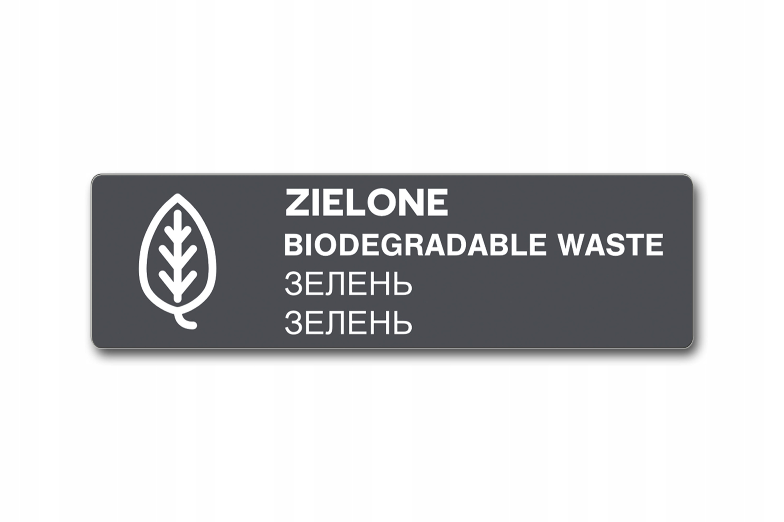 

Zielone - Wielojęzyczna Naklejka kosz śmieci 30cm