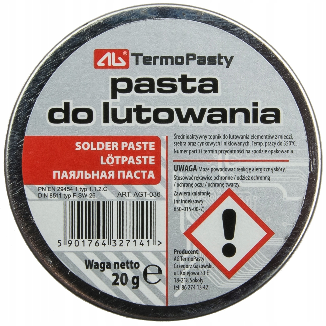 

Pasta Lutownicza Do Lutowania Ag 20G