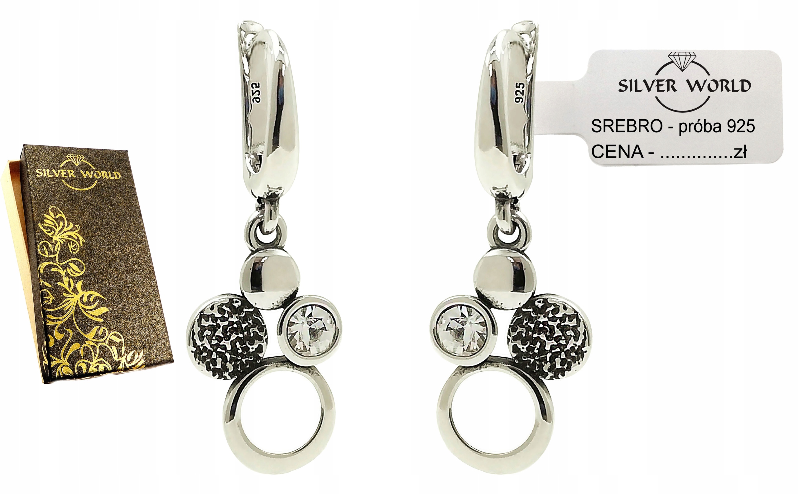 

Śliczne Kolczyki Srebrne 925 .Cyrkonie Swarovski