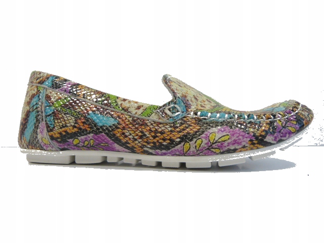 Polobotky mokasíny kožené barevné mozaika měkké dámské polobotky J.w 39