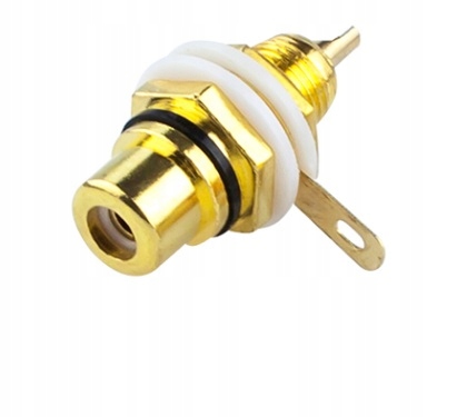 

Gniazdo Rca cinch metal montaż Gold Czarne fv(2957