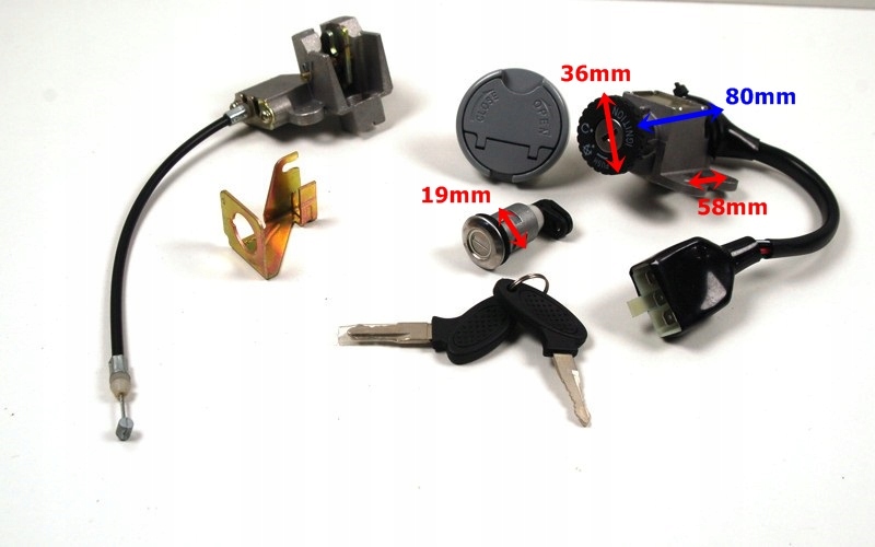 STACYJKA ZAMKI KOREK SKUTER 4T GY WILGA TOROS ZIPP Producent Atut