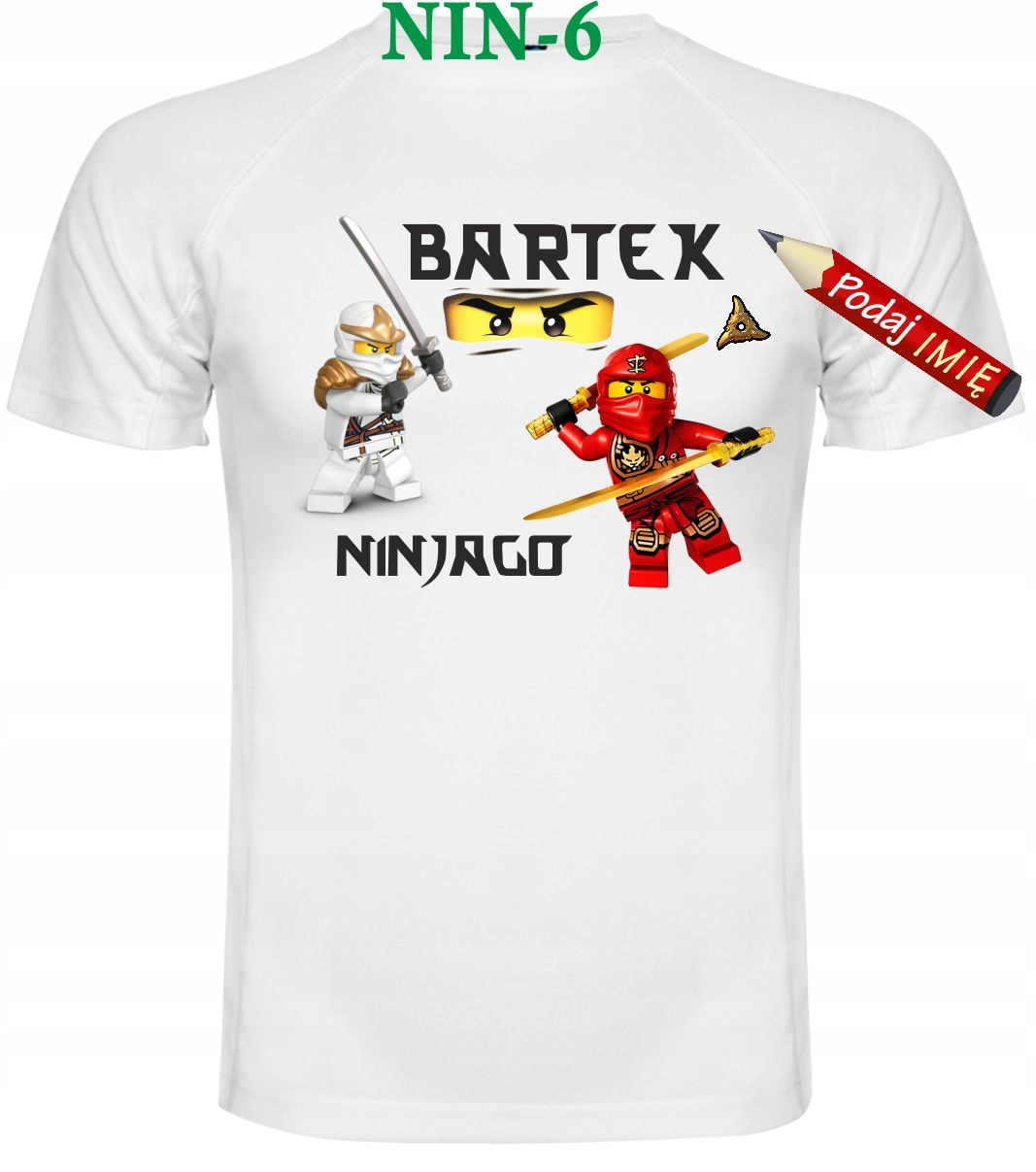 

Koszulka Lego Ninjago imię dziecka 128 cm T-shirt