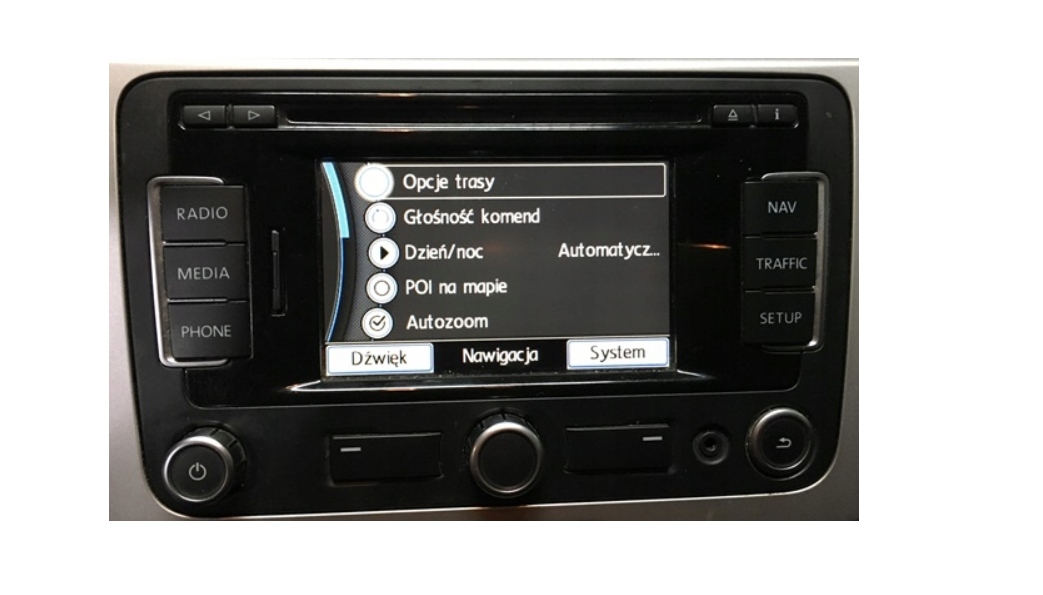 VOLKSWAGEN RNS 310 Polskie Menu Lektor Nawigacja Nośnik płyta CD/DVD