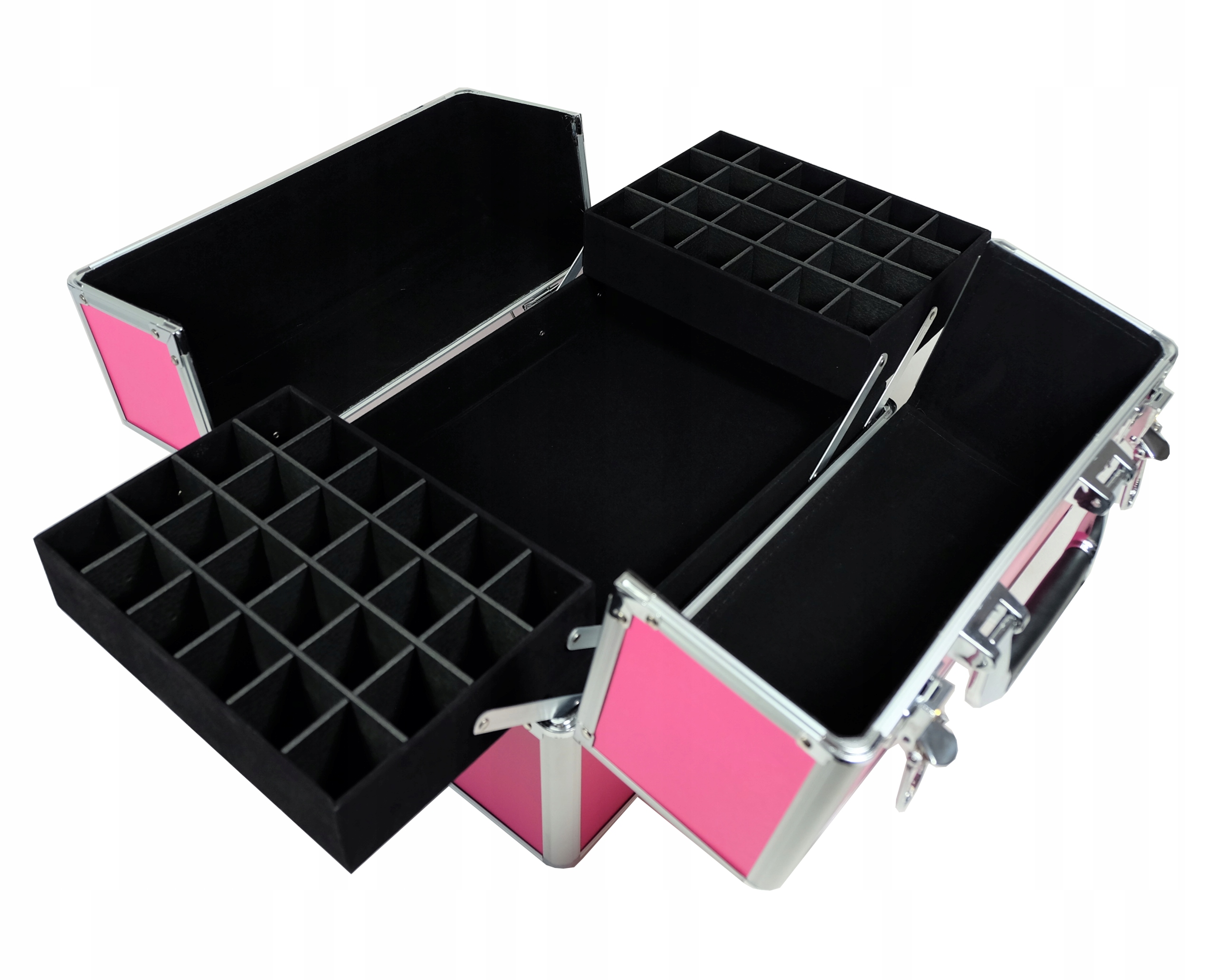 KUFEREK KOSMETYCZNY RÓŻOWY WALIZKA NA LAMPĘ FREZARKĘ LAKIERY EAN (GTIN) 5907589358872