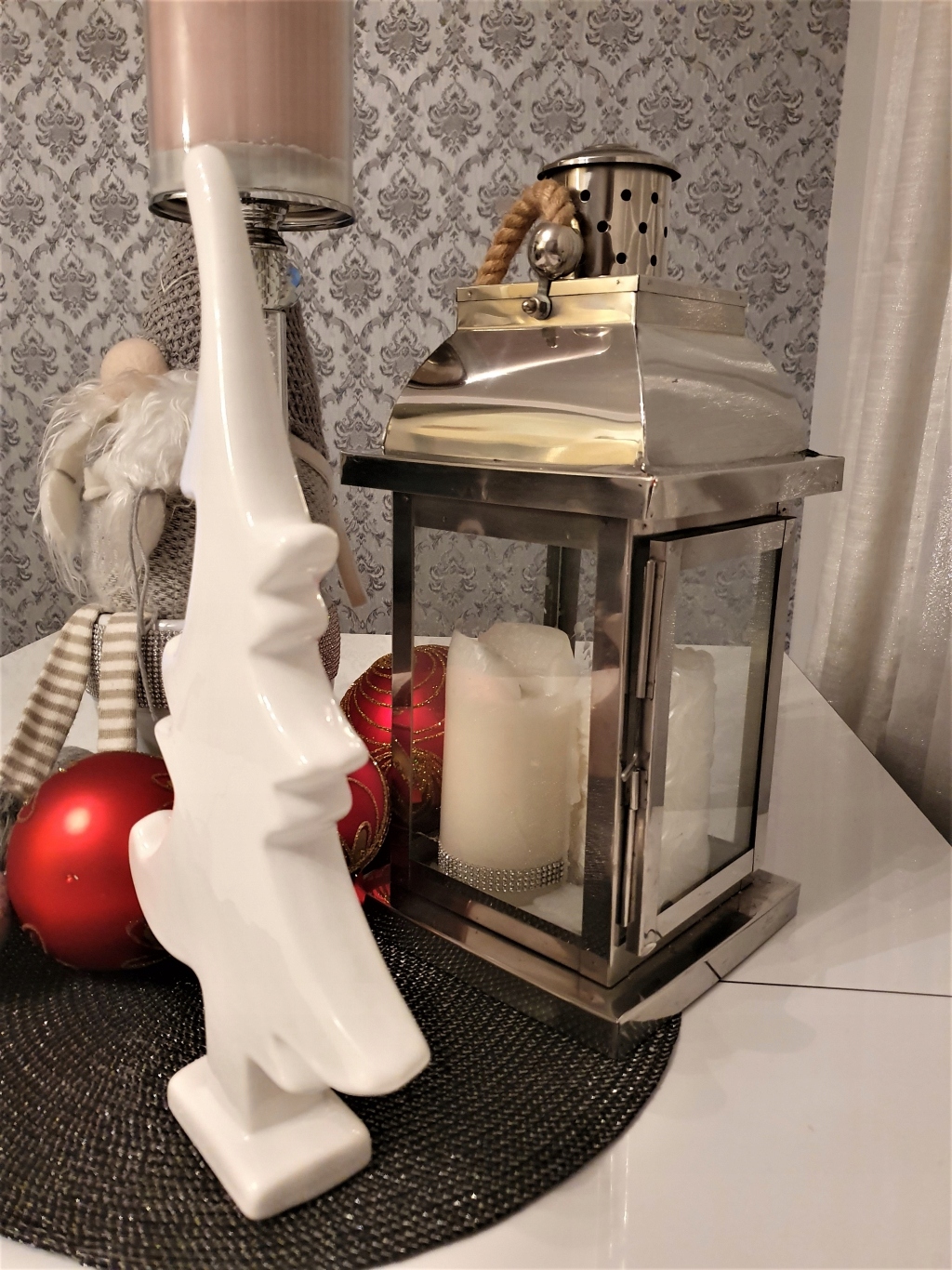 OZDOBA ŚWIĄTECZNA CHOINKA DESIGN PŁASKA - większa Wysokość produktu 36 cm