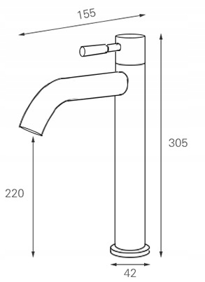 BATERIA UMYWALKOWA STOJĄCA CZARNA MATOWA WYSOKA Liczba uchwytów jednouchwytowa
