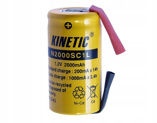 

Akumulator Sc Ni-cd 2000mAh 1,2V do lutowania