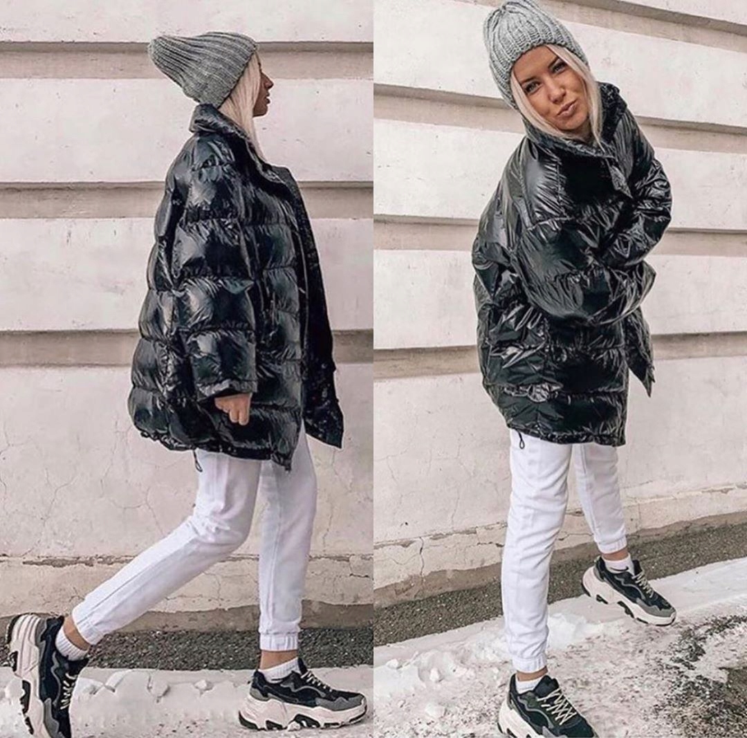 Zara kurtka pikowana z błyszczącym wykończeniem L