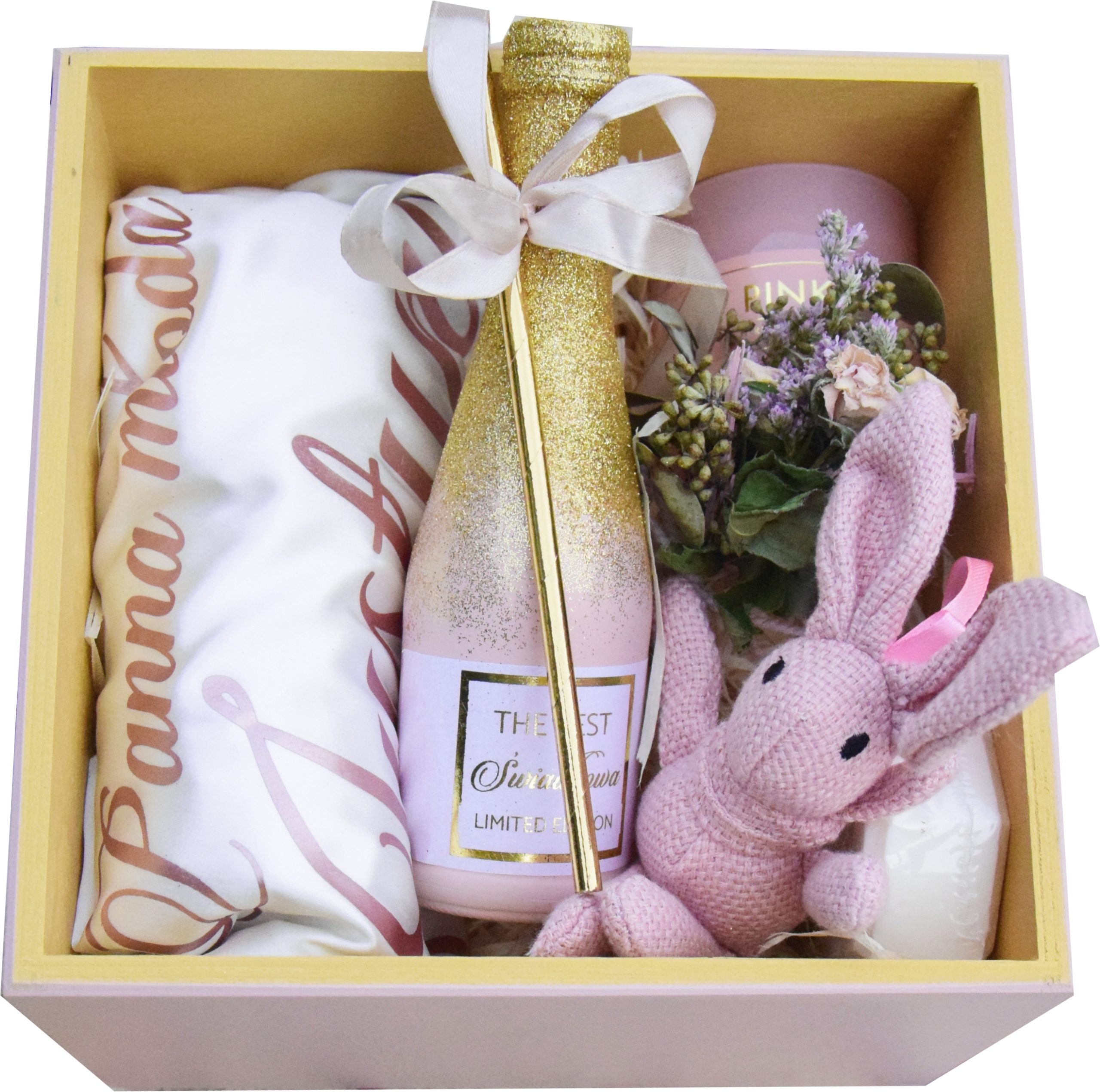 

Giftbox dla panny młodej szlafrok wieczór Róż Pud