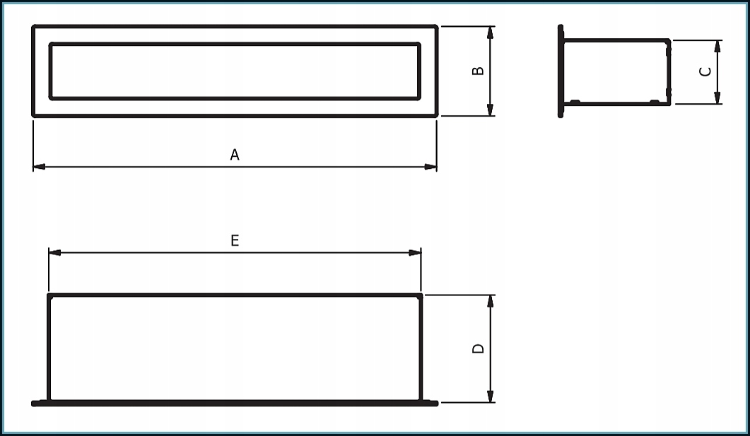 Kratka prosta luft Ventlab 900x70 mm czarna Marka Ventlab