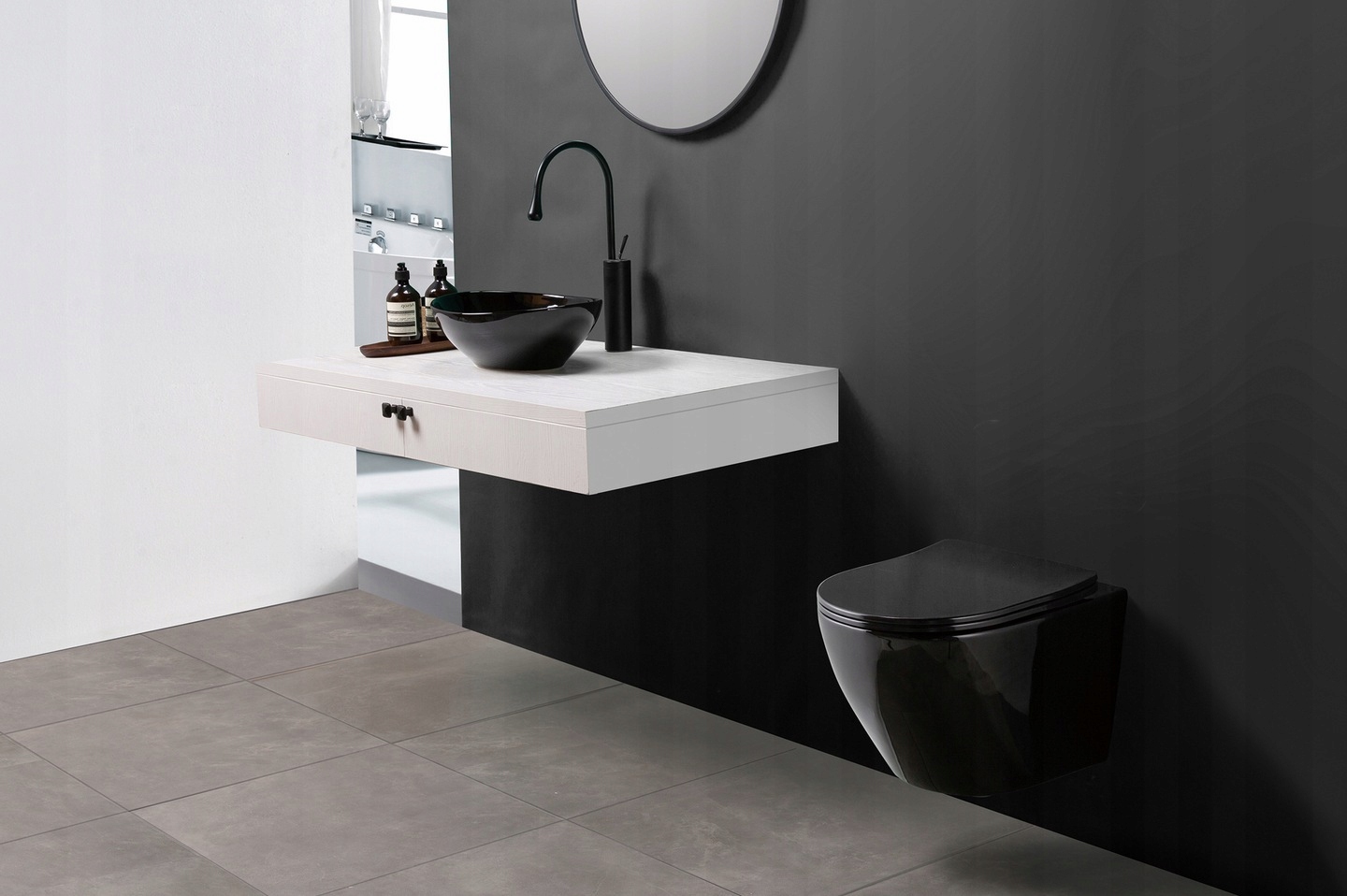 CZARNA Misa WC CARLO MINI RIMLESS FLAT BLACK - REA Kod producenta REA-C8936