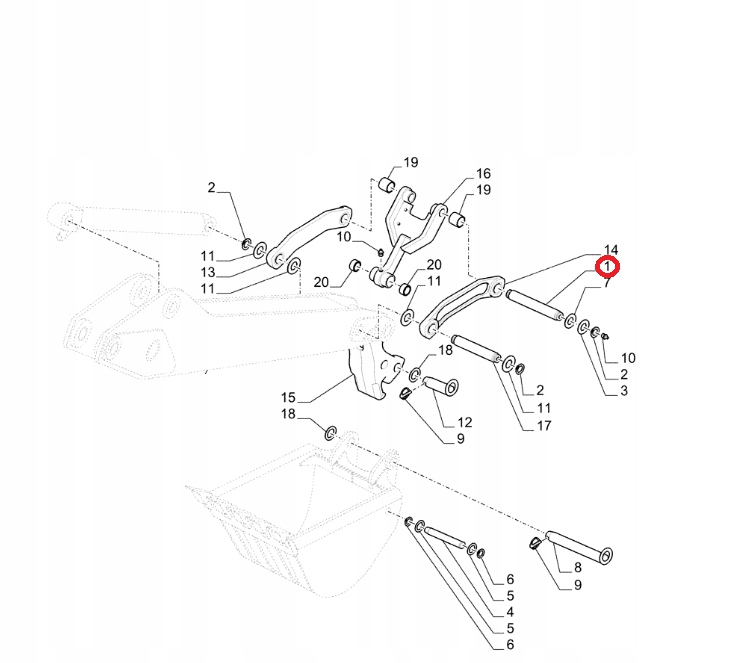 D141142 - Задняя крышка ковша 580SR 580SK SLE SM 55X310