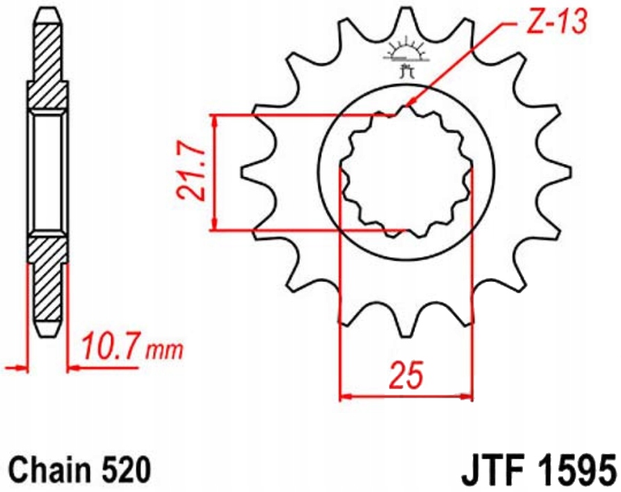 Přední ozubené kolo JTF1595 15 16 Yamaha XJ6 600 S Sa