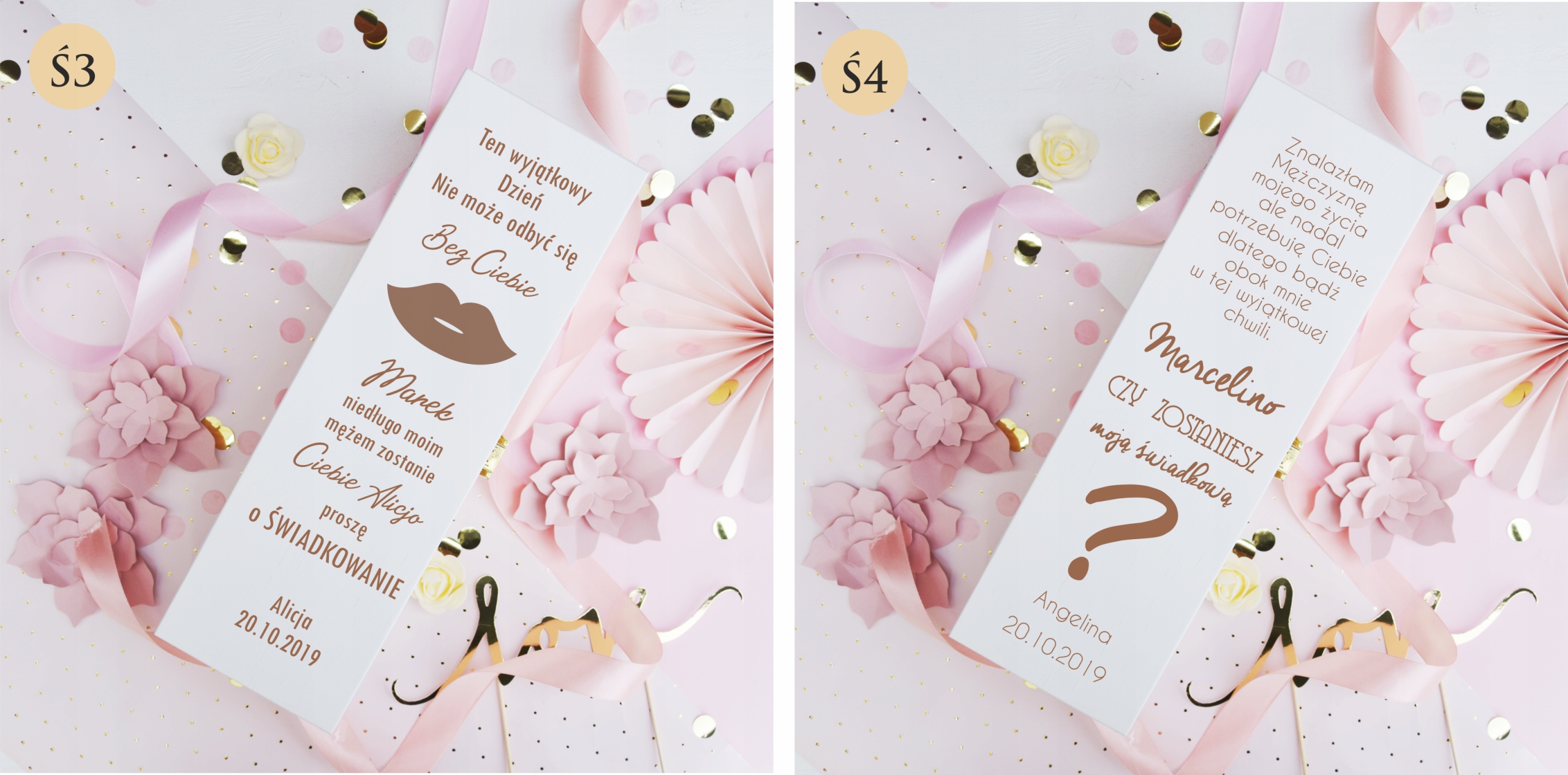 Skrzynka zaproszenie DLA świadków świadkowanie Zdobienie brak