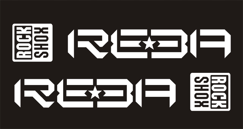 REBA ROCK SHOX biała naklejka Amortyzator 135-3 C