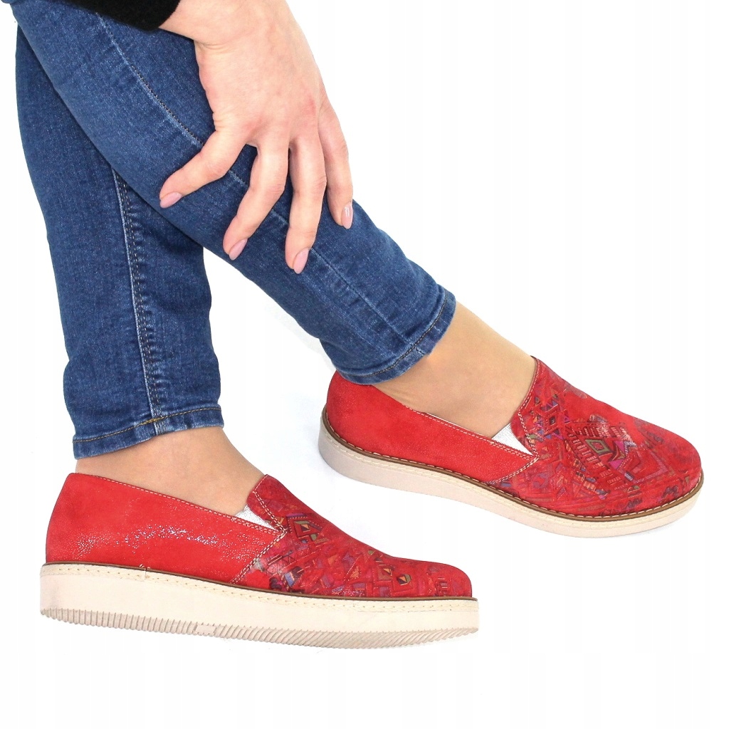 

Wsuwane Damskie Półbuty Skórzane Mokasyny r 41